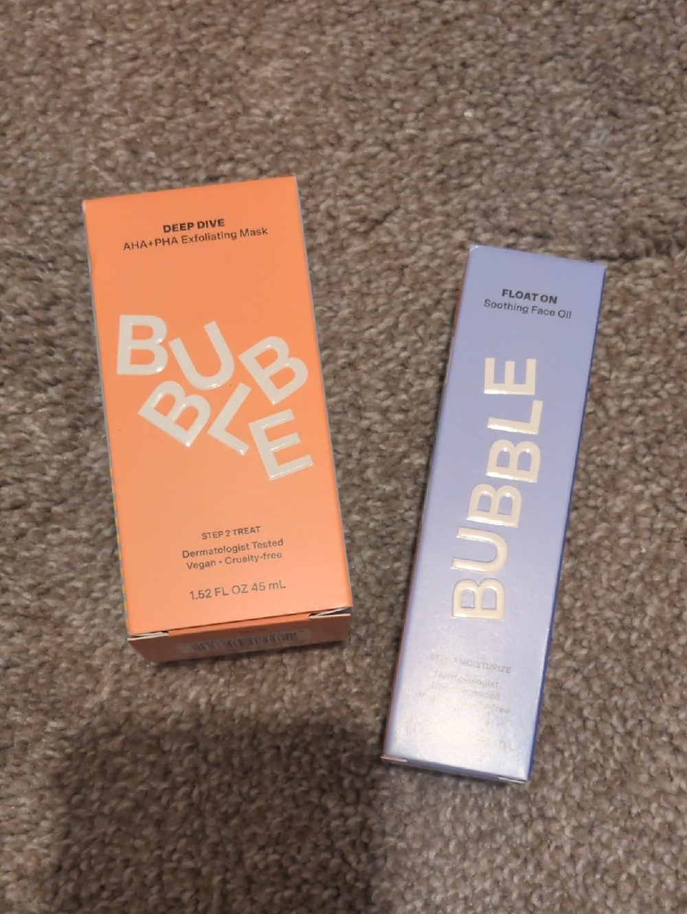 BUBBLE Deep Dive Exfoliating Mask + Float On Face Oil